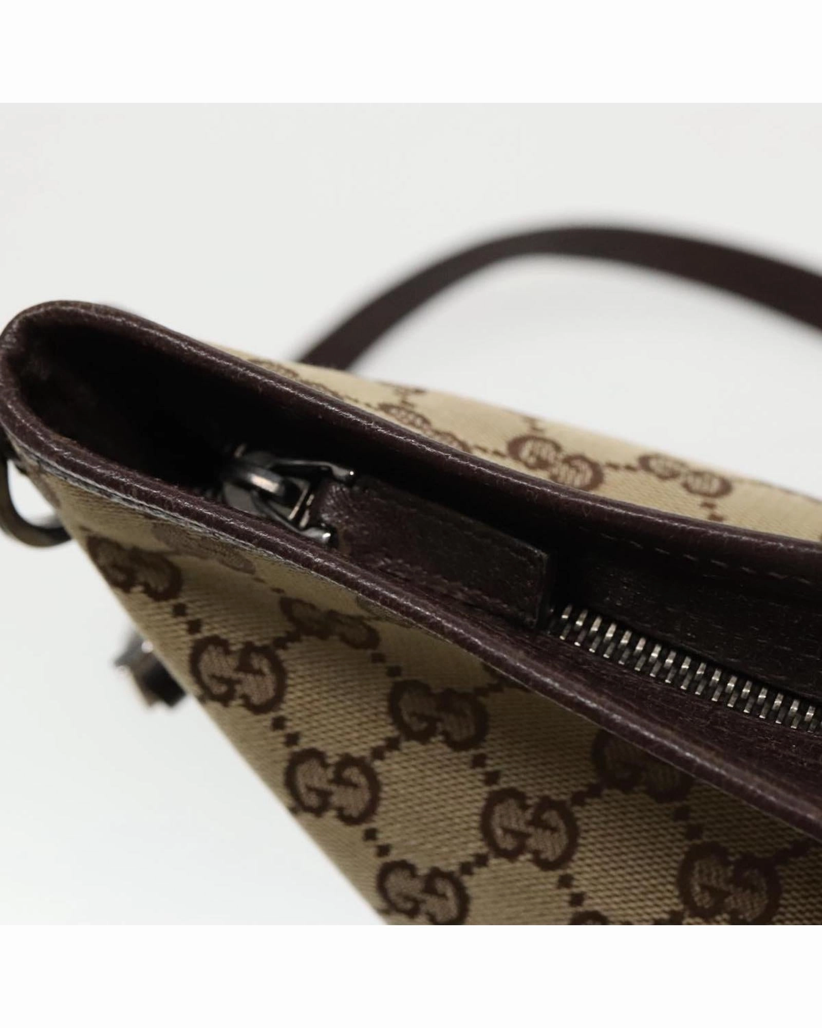 GG Canvas Shoulder Bag with Silver Accents
