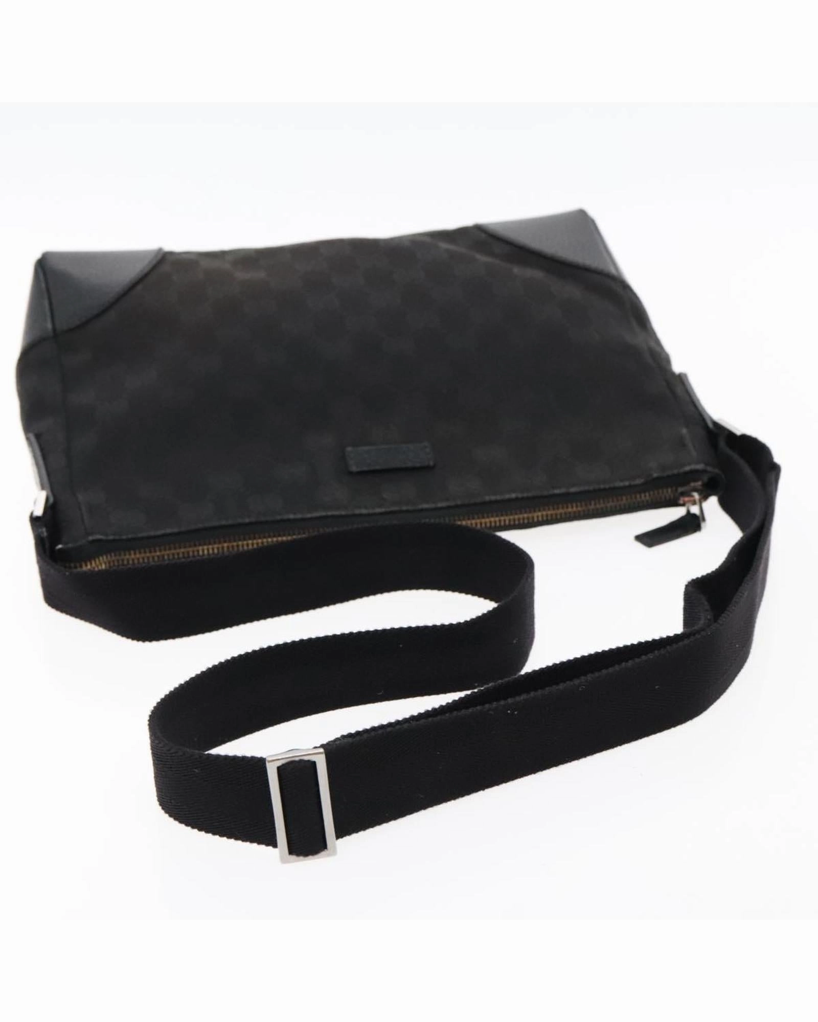 GG Canvas Shoulder Bag with Silver Accents