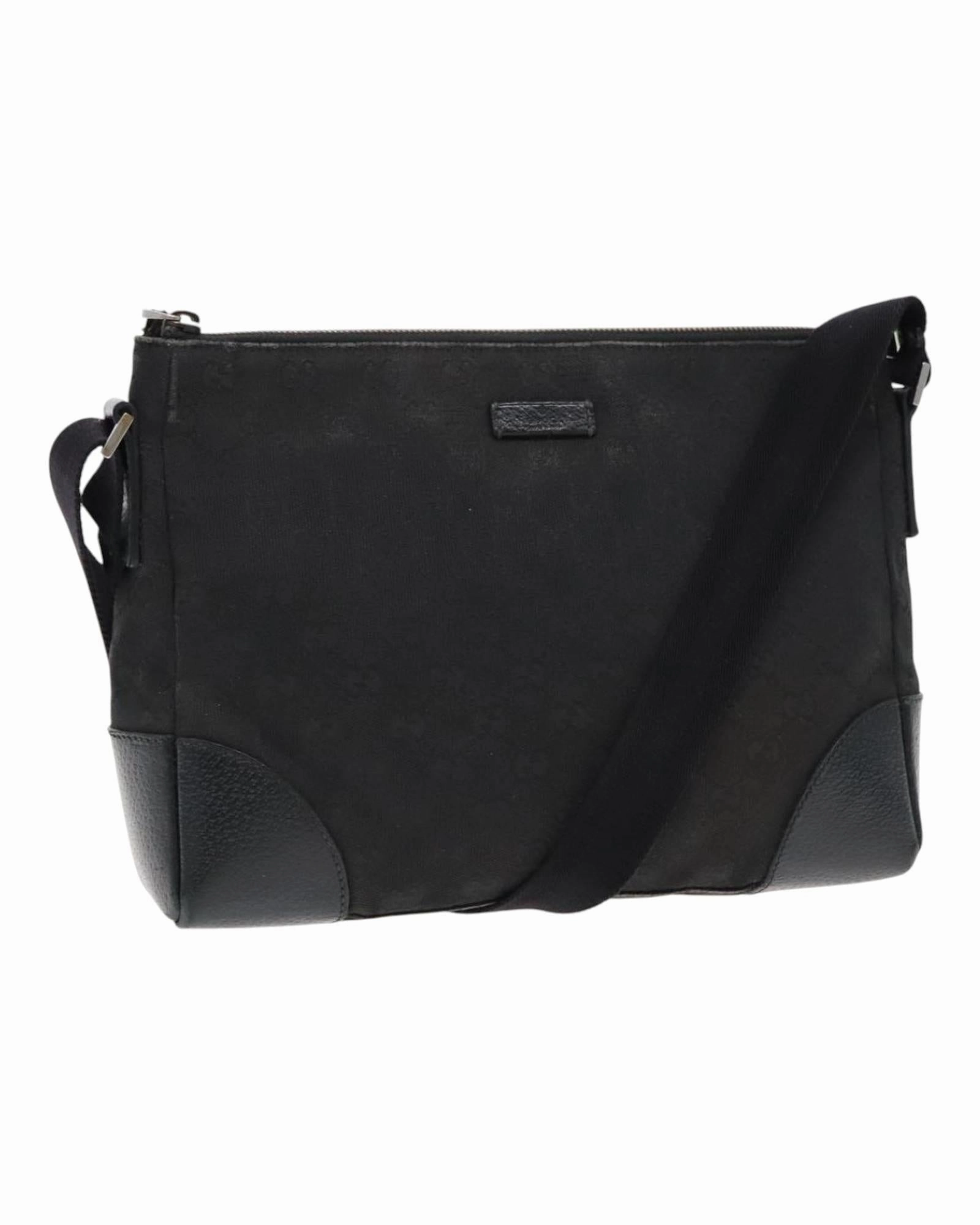 GG Canvas Shoulder Bag with Silver Accents