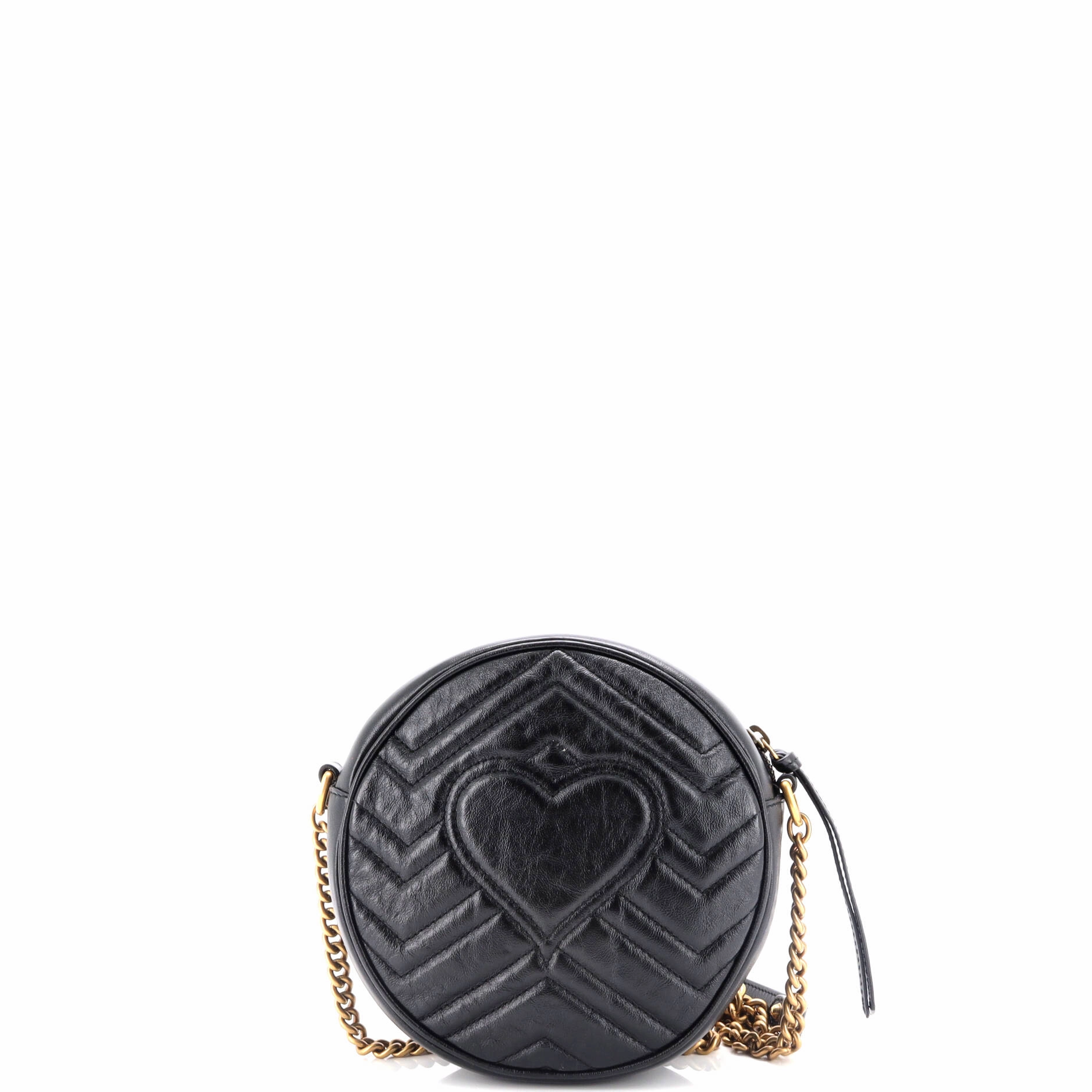 GG Marmont Round Shoulder Bag Matelasse Leather Mini