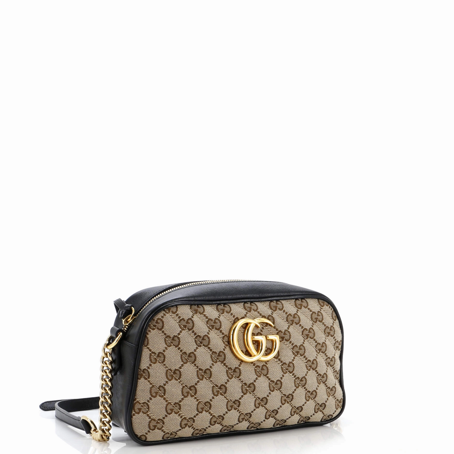 GG Marmont Shoulder Bag Diagonal Quilted GG Canvas Small