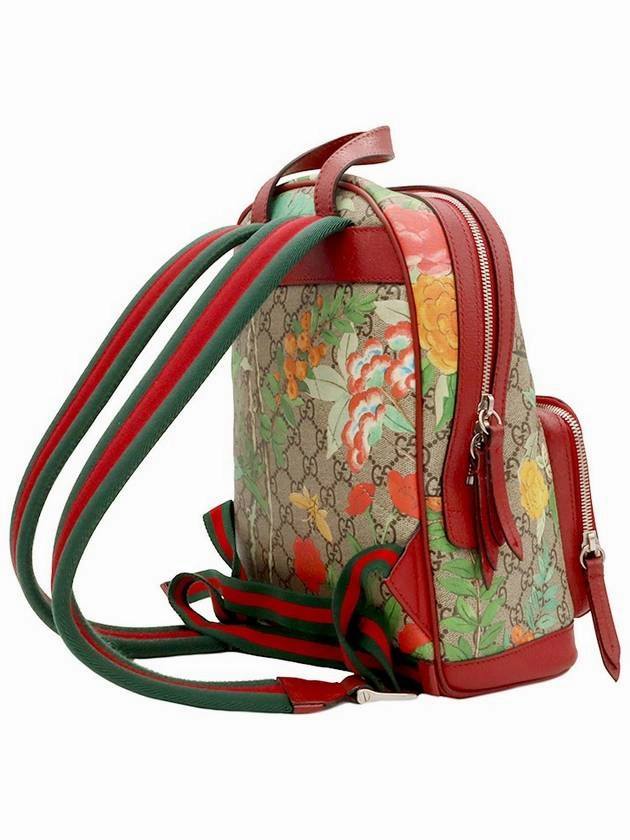 GG Supreme Canvas Red Trim Flower Backpack 427042