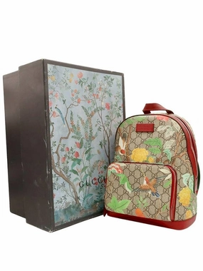 GG Supreme Canvas Red Trim Flower Backpack 427042