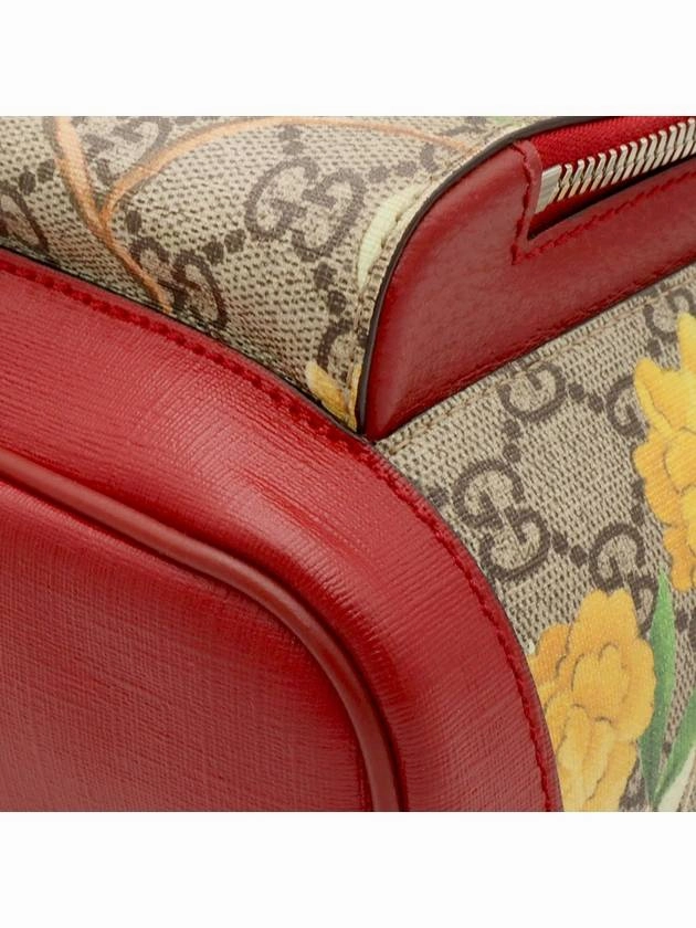 GG Supreme Canvas Red Trim Flower Backpack 427042