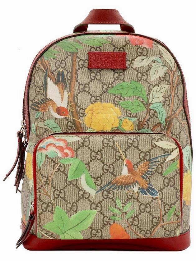 GG Supreme Canvas Red Trim Flower Backpack 427042