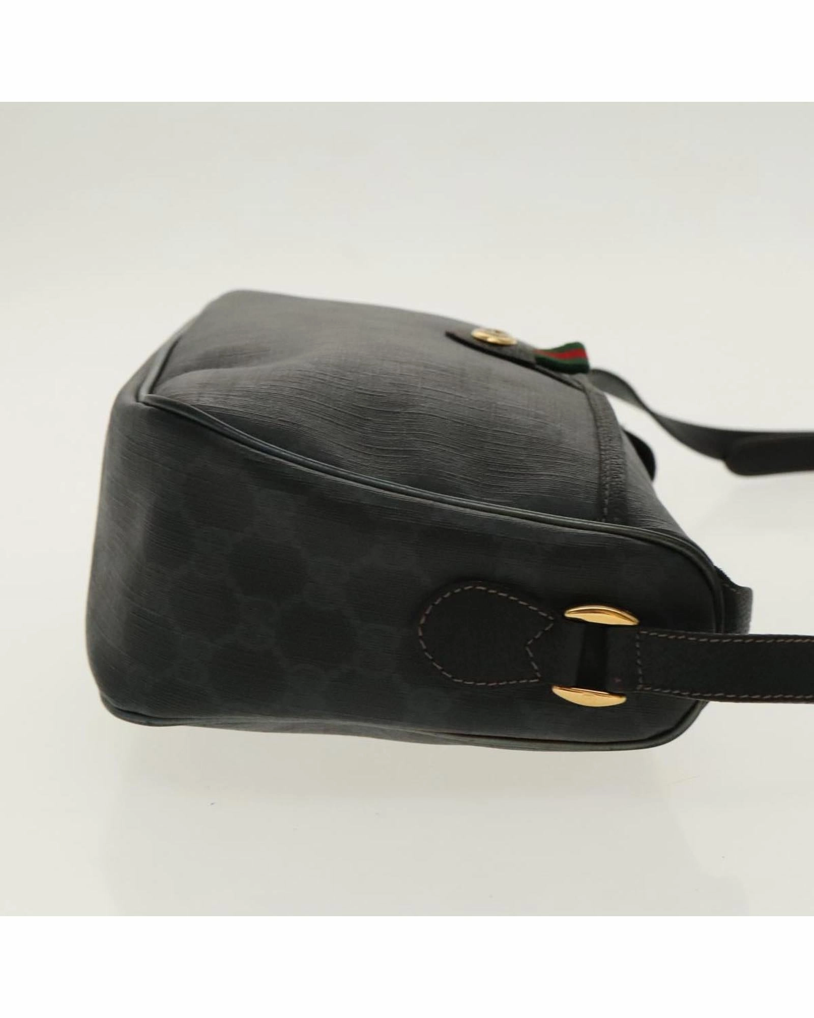 GG Supreme Web Sherry Line Shoulder Bag in PVC Leather and GG Canvas