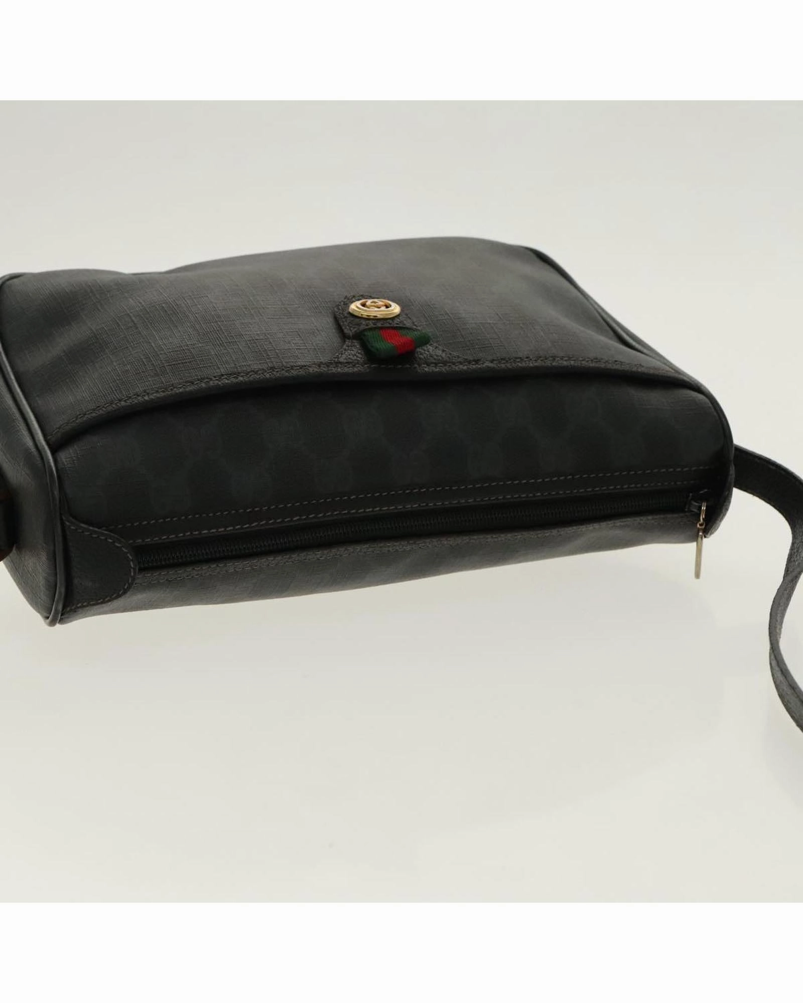 GG Supreme Web Sherry Line Shoulder Bag in PVC Leather and GG Canvas