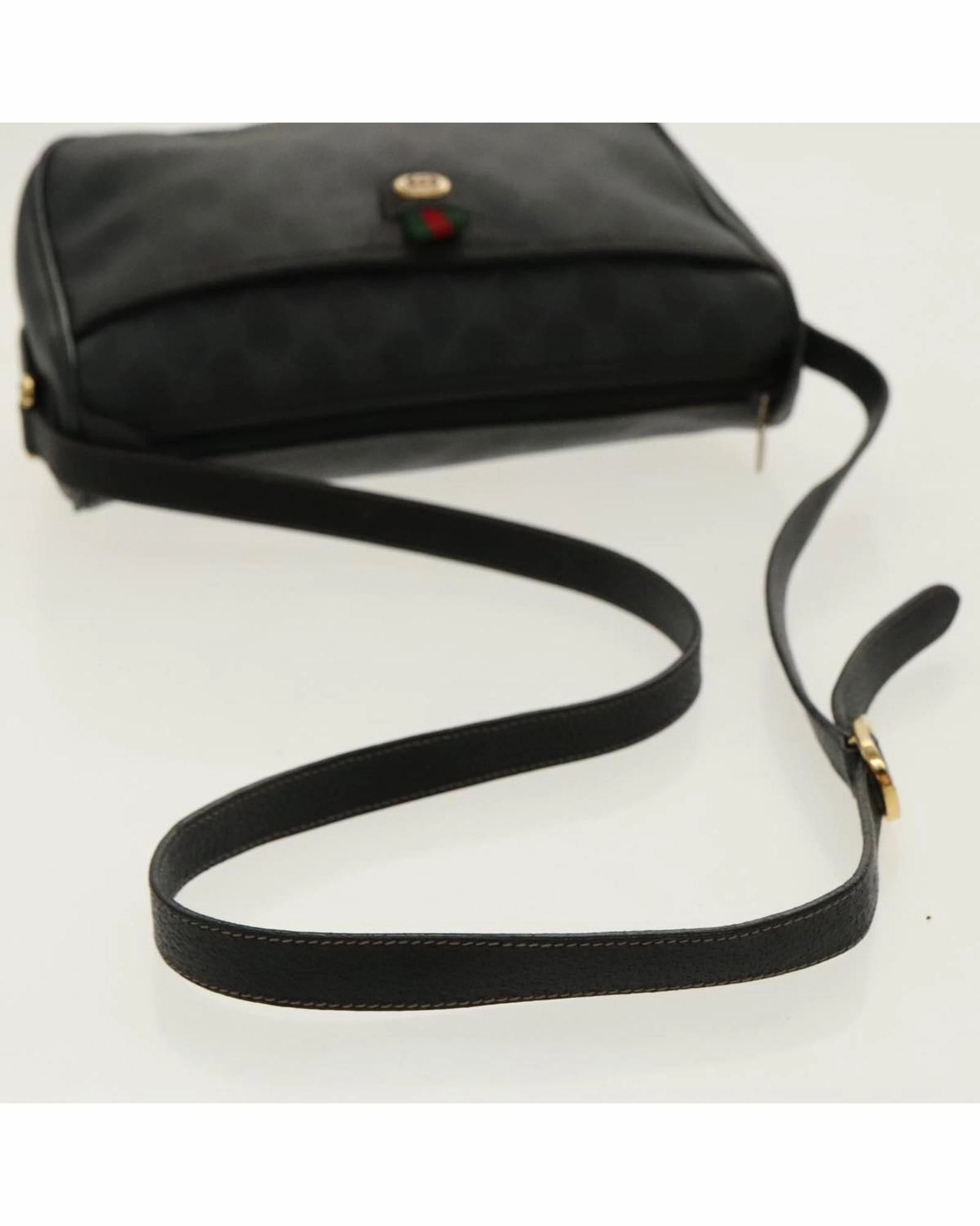 GG Supreme Web Sherry Line Shoulder Bag in PVC Leather and GG Canvas