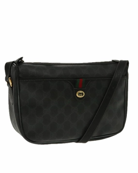 GG Supreme Web Sherry Line Shoulder Bag in PVC Leather and GG Canvas