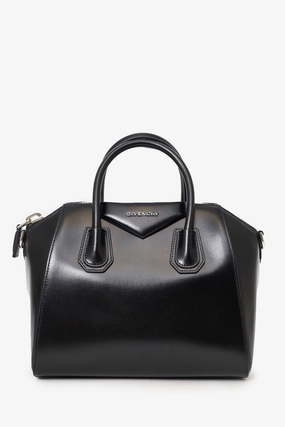 Givenchy Black Leather Small Antigona Top Handle with Strap