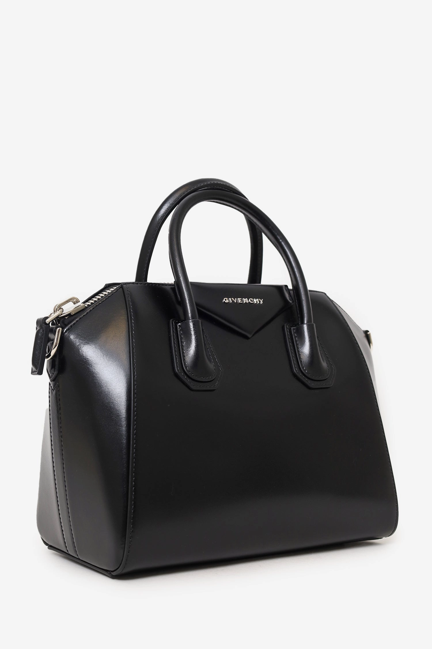 Givenchy Black Leather Small Antigona Top Handle with Strap