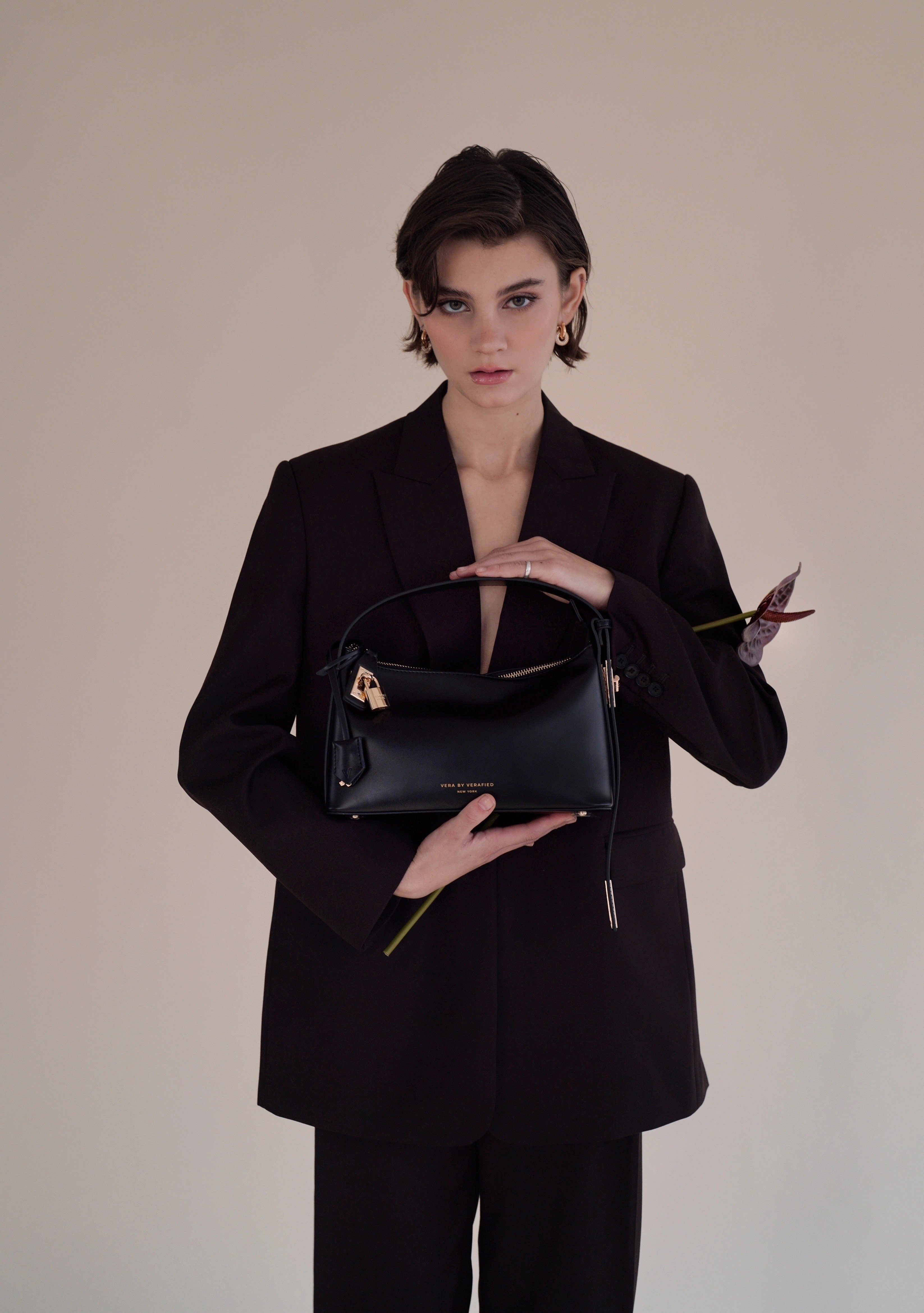 Gold Black Hobo Bag