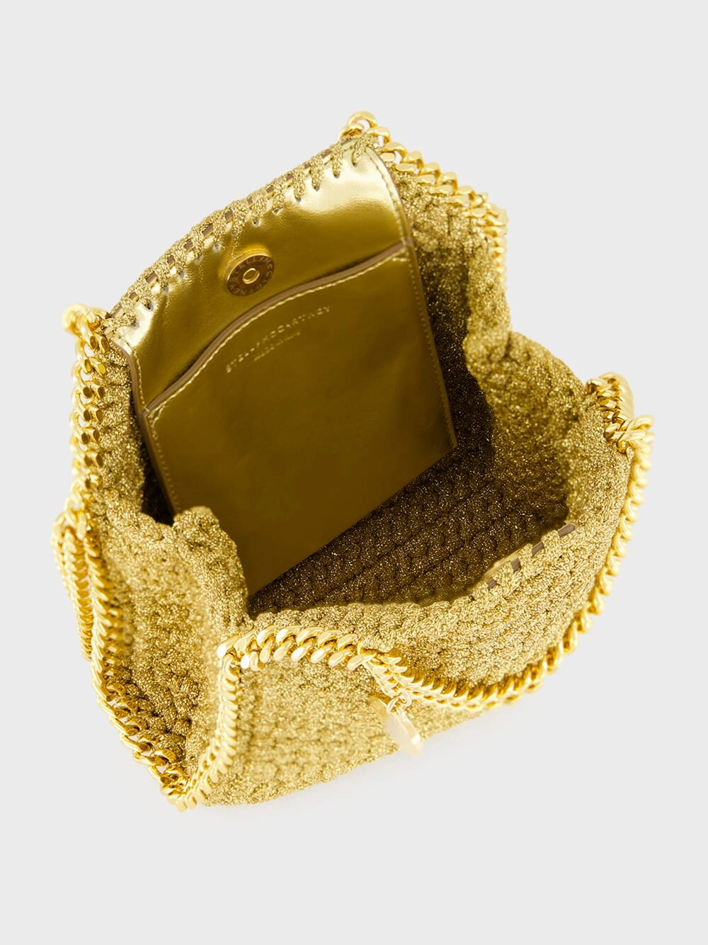 Gold Crossbody Bag Falabella Lurex Crochet Tiny