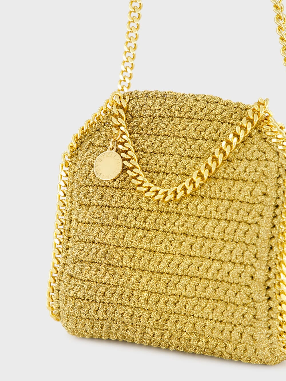 Gold Crossbody Bag Falabella Lurex Crochet Tiny
