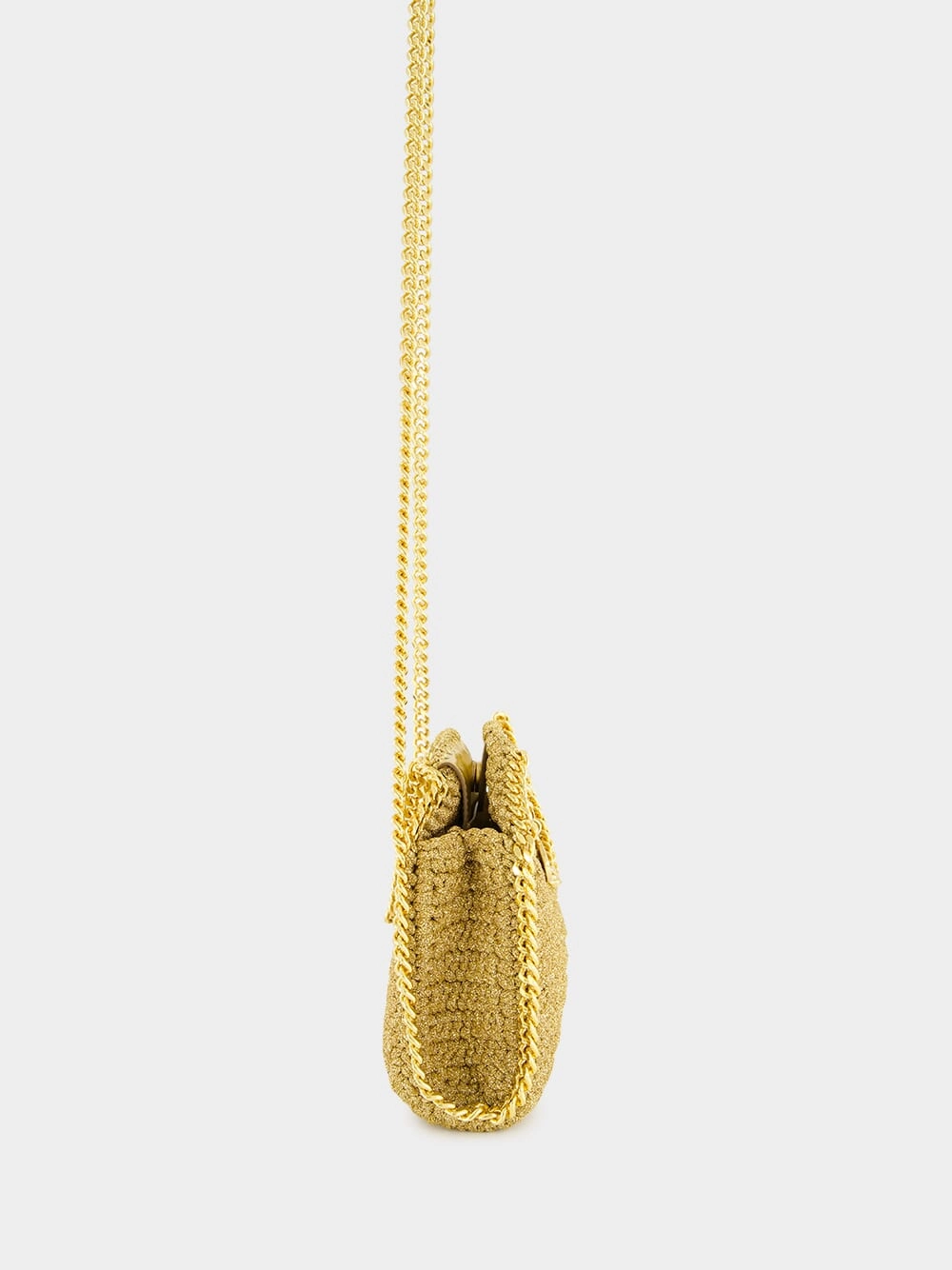 Gold Crossbody Bag Falabella Lurex Crochet Tiny