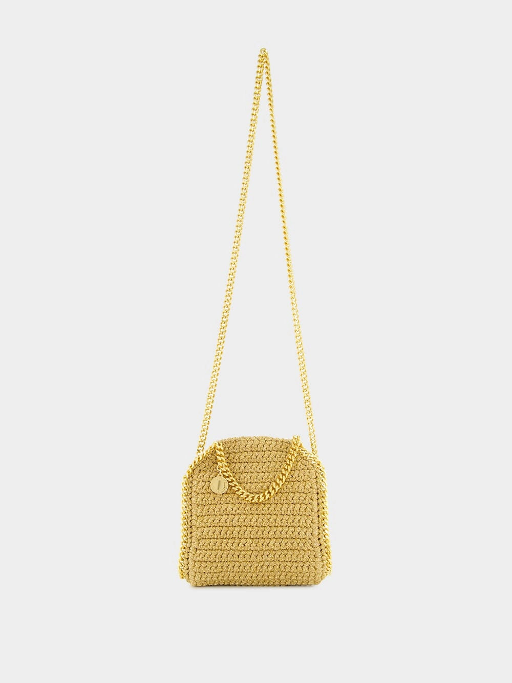 Gold Crossbody Bag Falabella Lurex Crochet Tiny