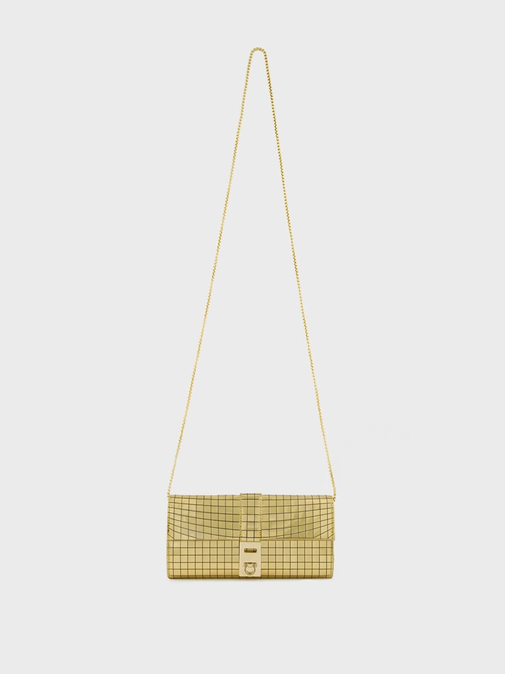 Gold Laminated Hug Wallet with Chain