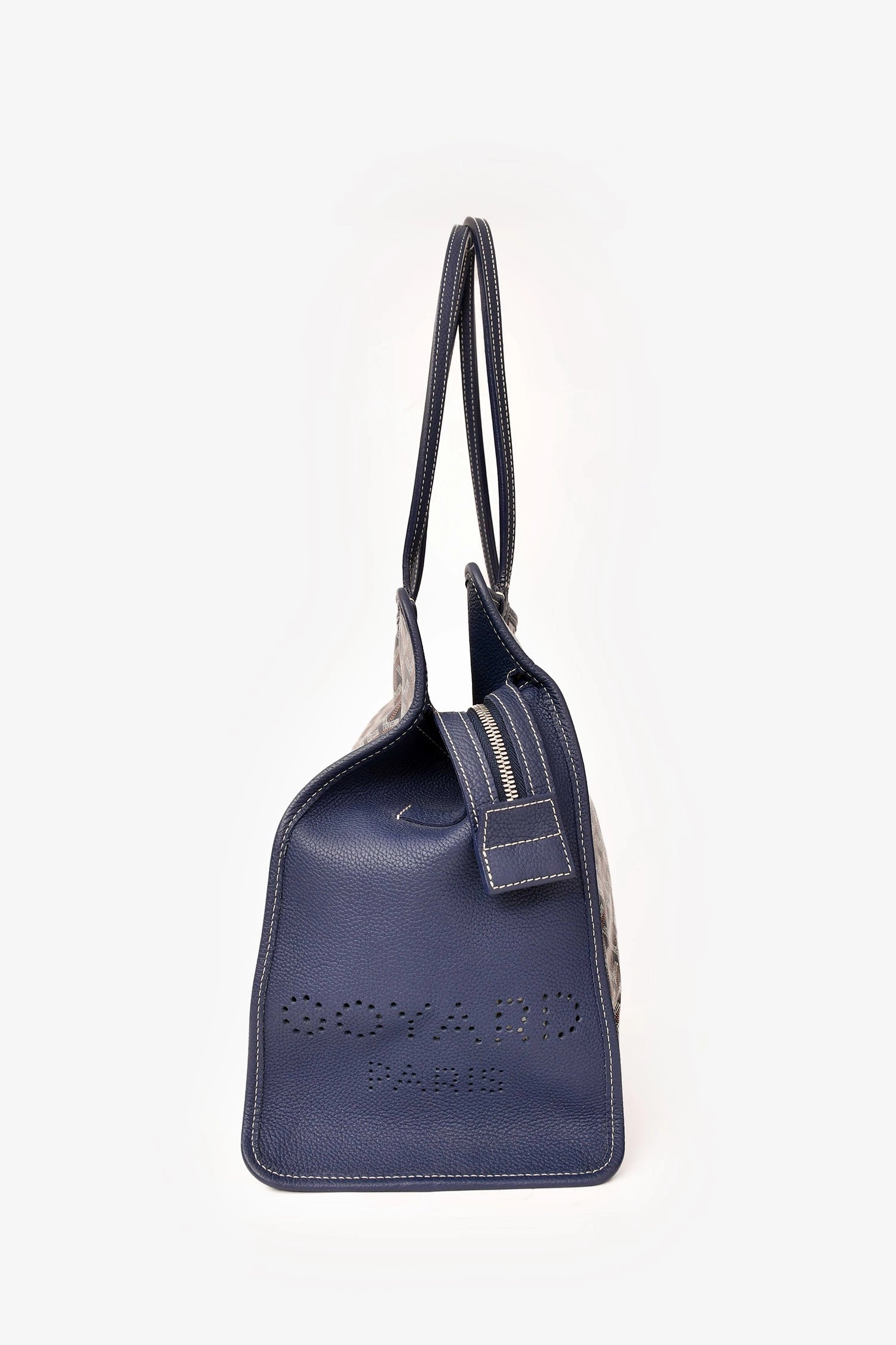 Goyard 2022 Blue Goyardine Canvas Sac Hardy PM Zip Tote with Pouch