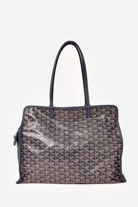 Goyard 2022 Blue Goyardine Canvas Sac Hardy PM Zip Tote with Pouch