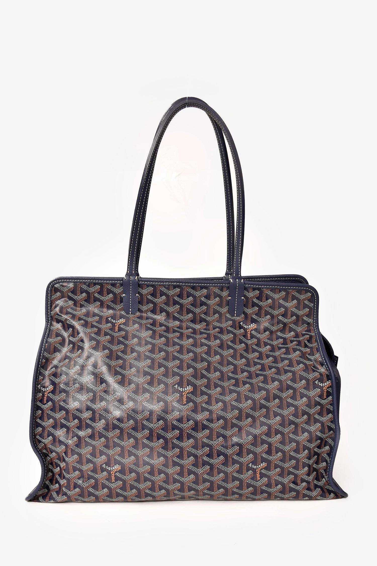 Goyard 2022 Blue Goyardine Canvas Sac Hardy PM Zip Tote with Pouch