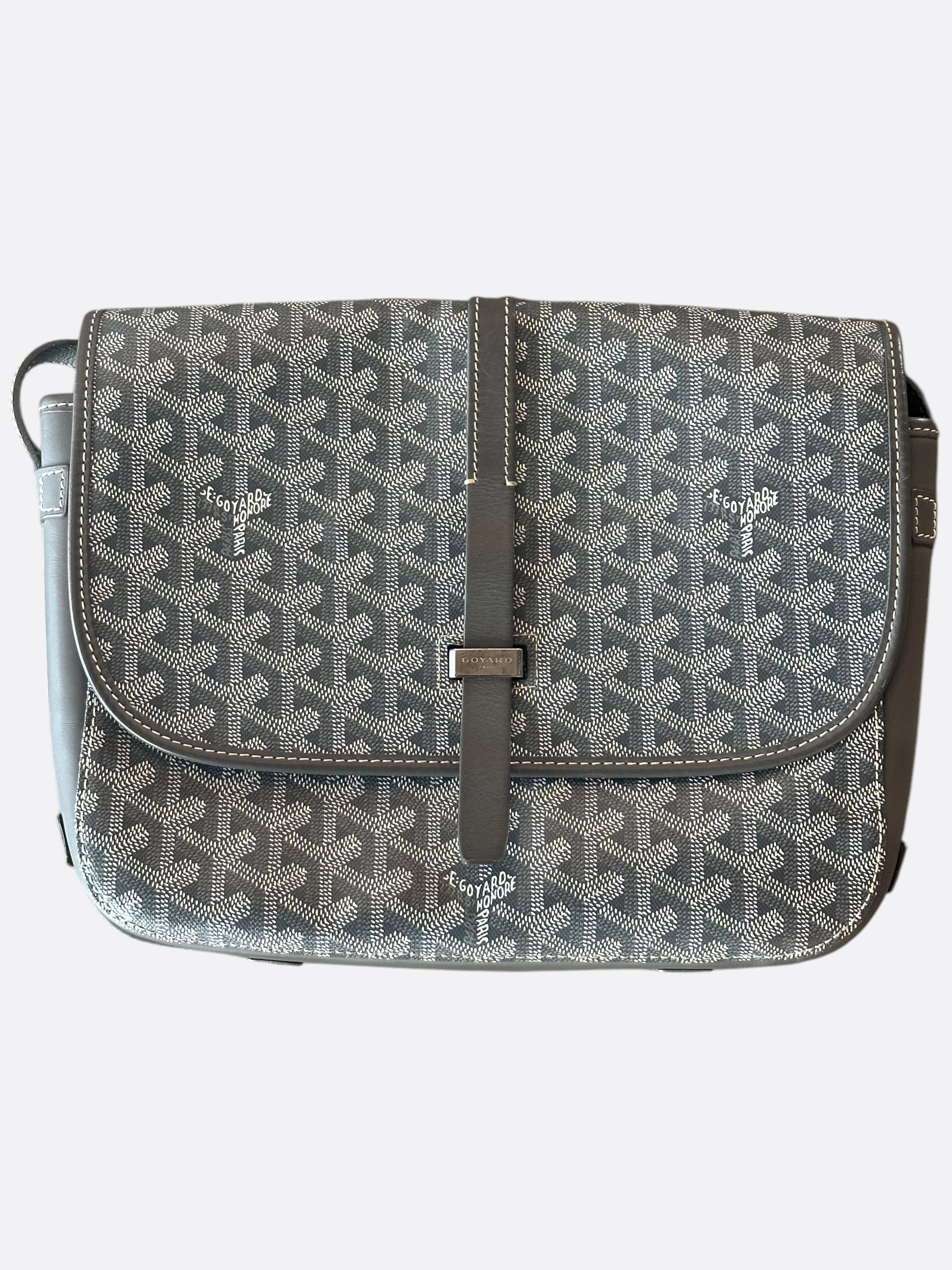 Goyard Grey Belvedere MM Messenger Bag