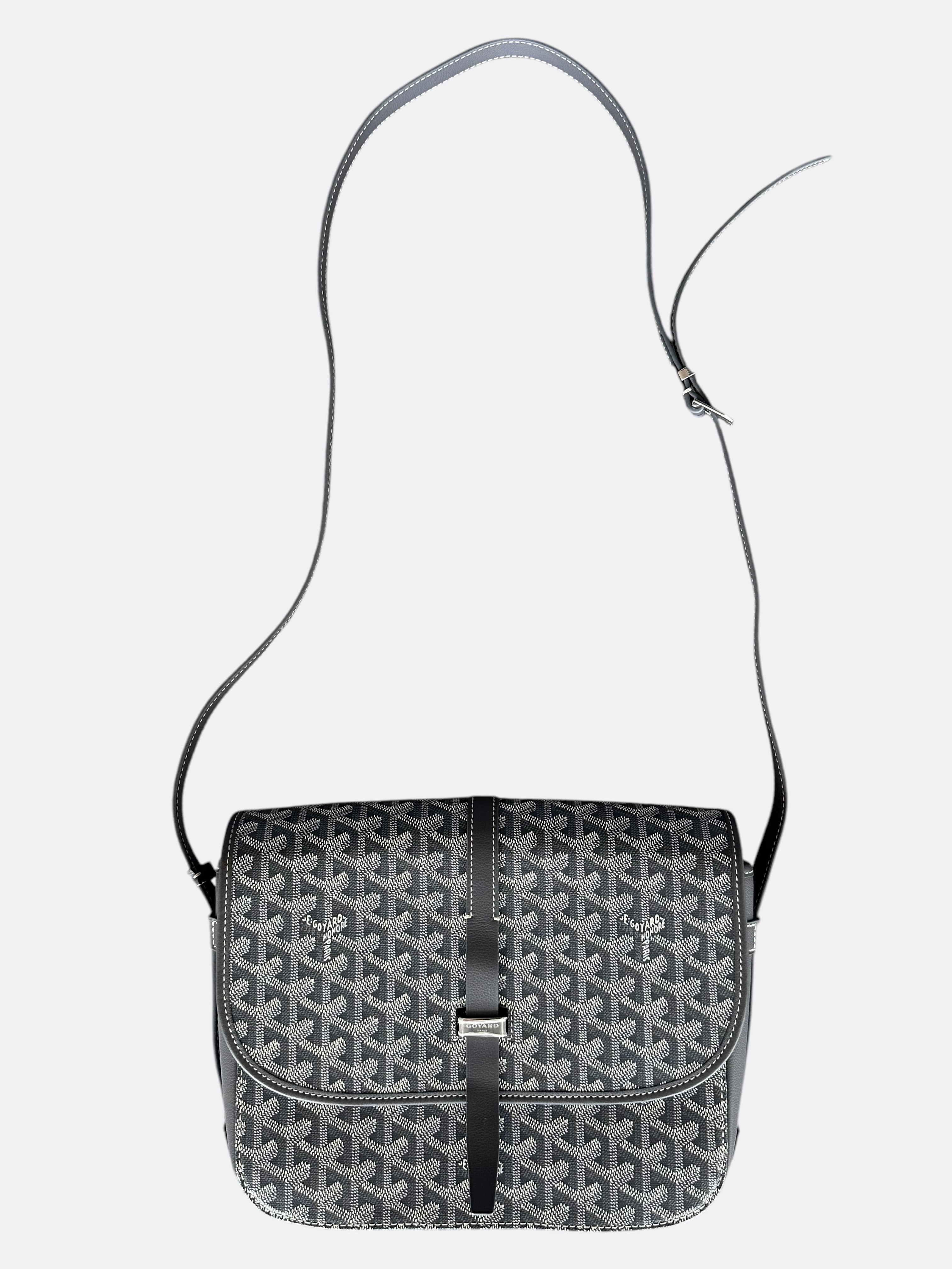 Goyard Grey Belvedere MM Messenger Bag