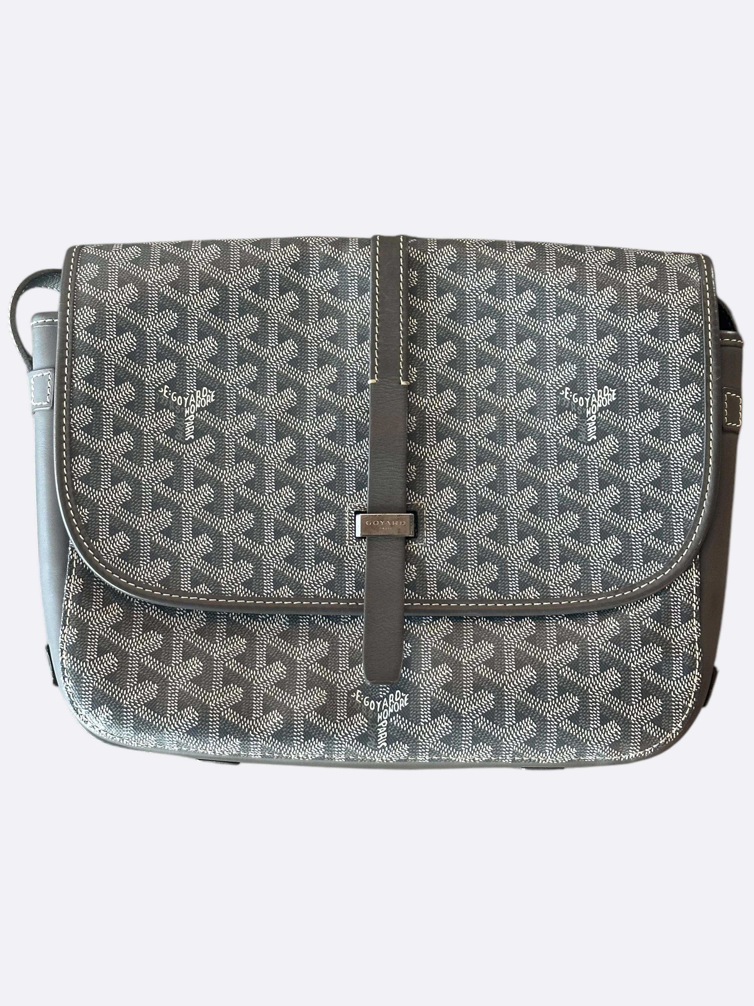 Goyard Grey Belvedere MM Messenger Bag