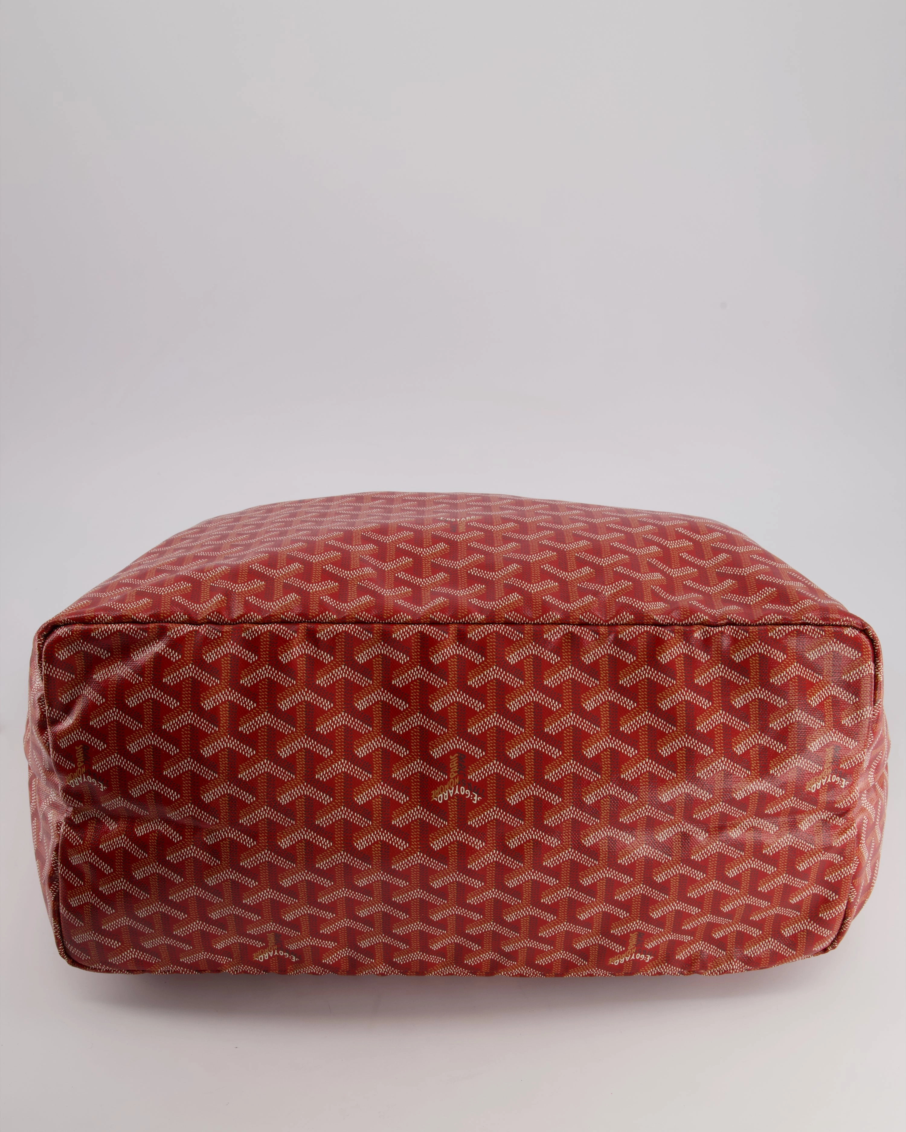 Goyard Saint Louis GM Shoulder Tote Bag in Red Goyardine Canvas and Chevroches Calfskin