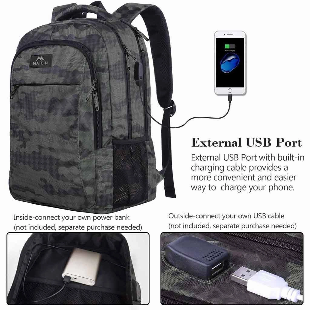 Gray Camo Mlassic Travel Laptop Backpack