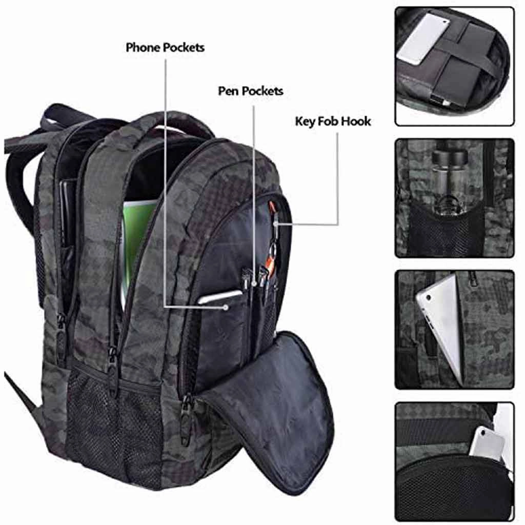 Gray Camo Mlassic Travel Laptop Backpack