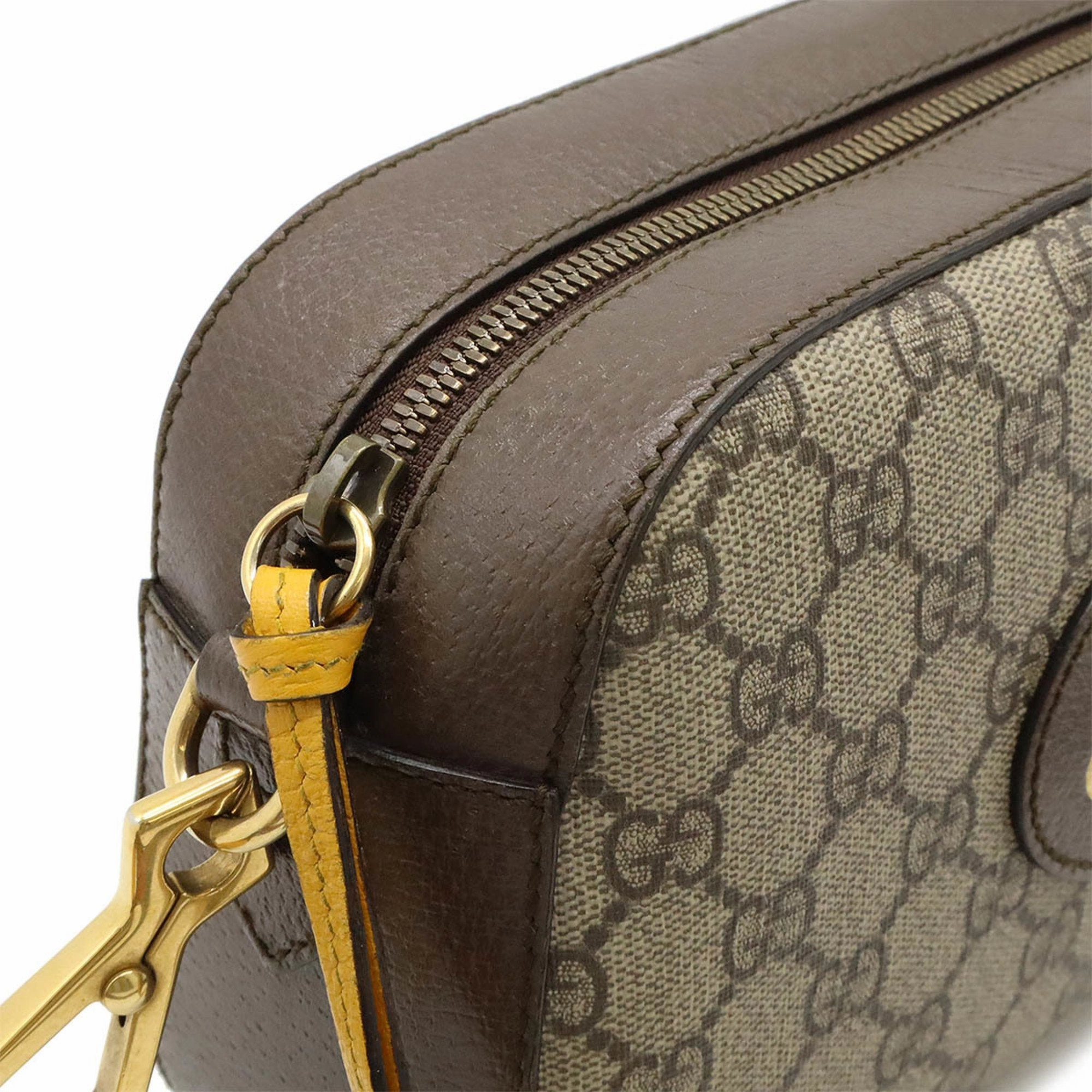 Gucci     Color yellow Gg Supreme Leather Shoulder Bag (Pre-Owned)