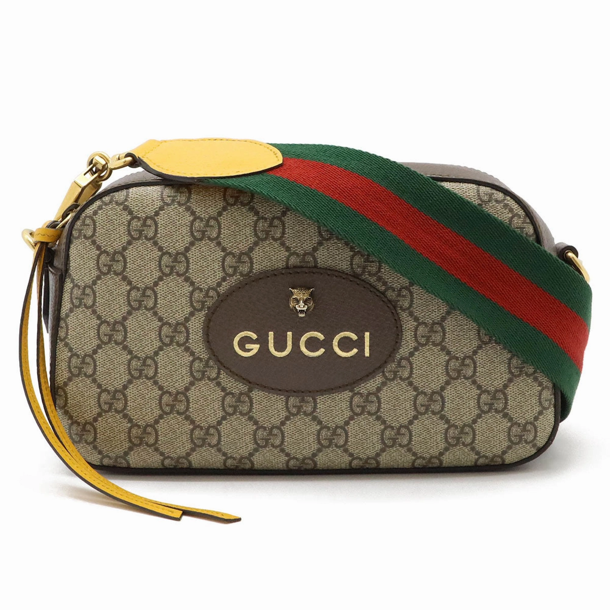 Gucci     Color yellow Gg Supreme Leather Shoulder Bag (Pre-Owned)