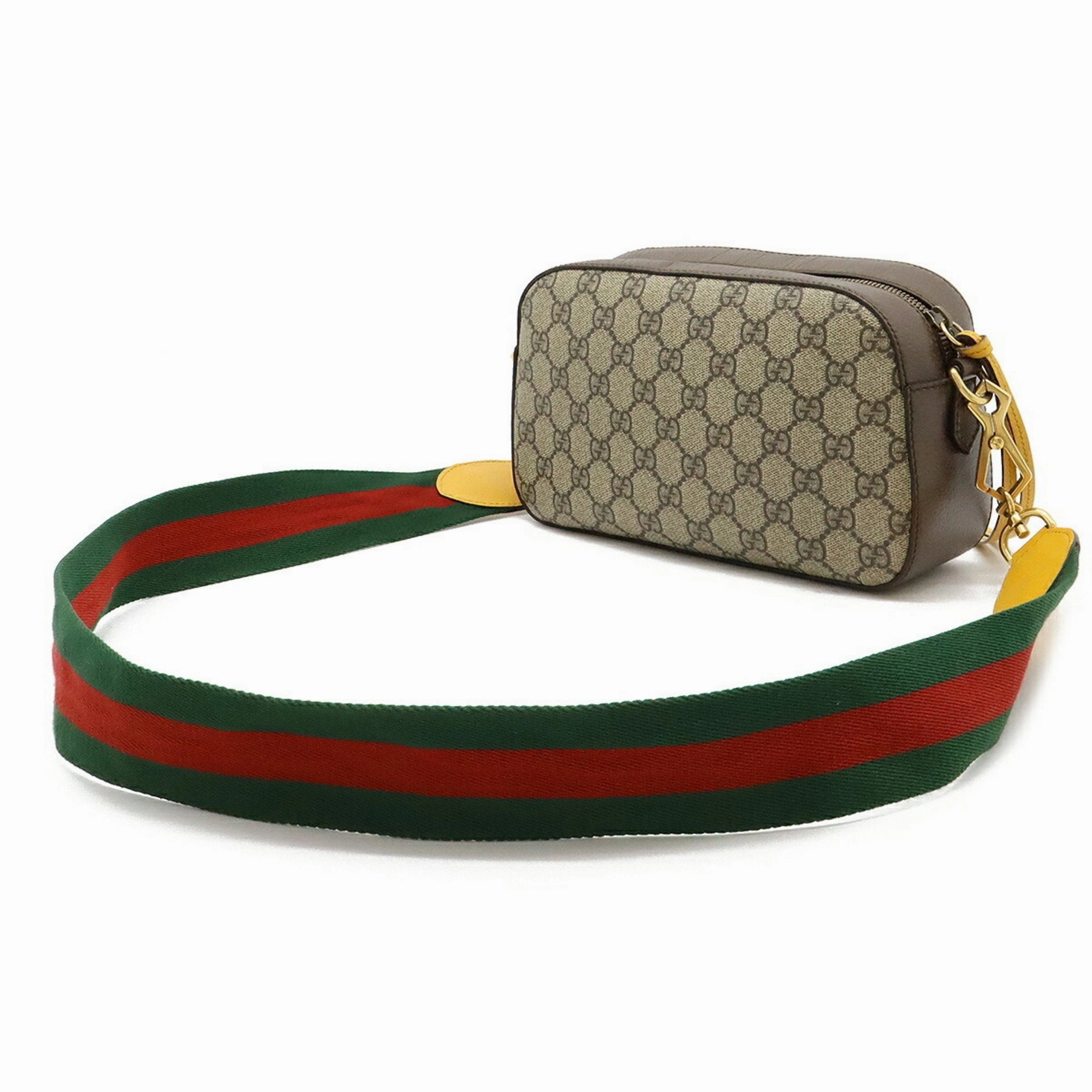 Gucci     Color yellow Gg Supreme Leather Shoulder Bag (Pre-Owned)