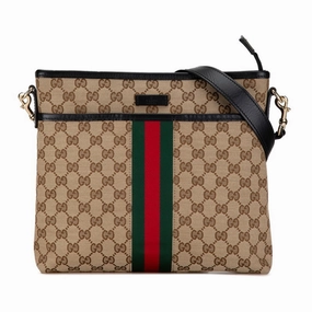 Gucci   Canvas Leather Shoulder Bag (Pre-Owned)