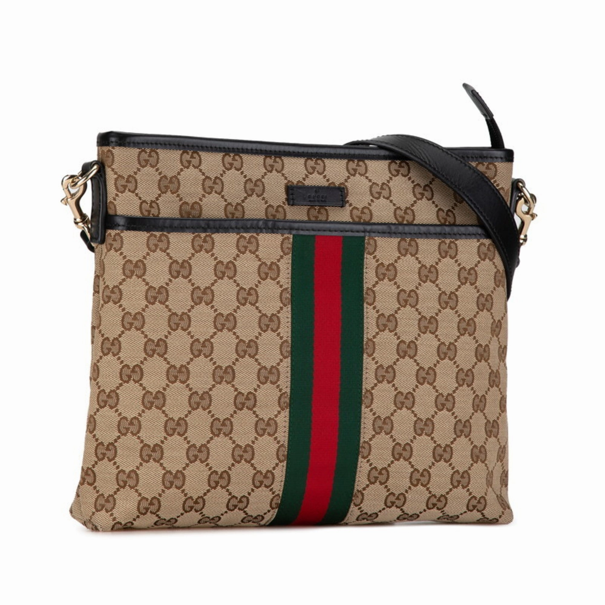 Gucci   Canvas Leather Shoulder Bag (Pre-Owned)