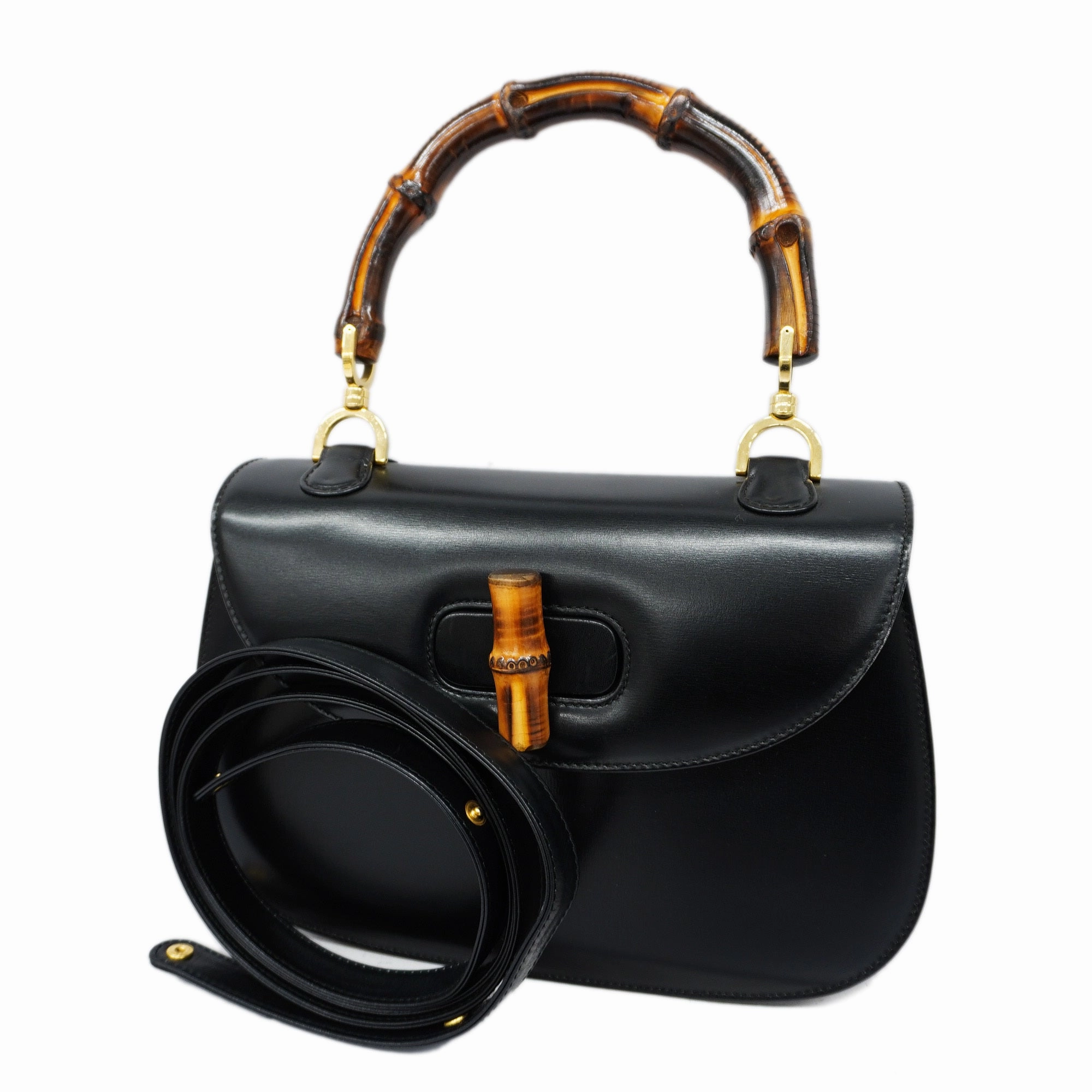 GUCCI  Bamboo 2WAY Bag 000 2046 0633 Women's Leather Handbag,Shoulder Bag
