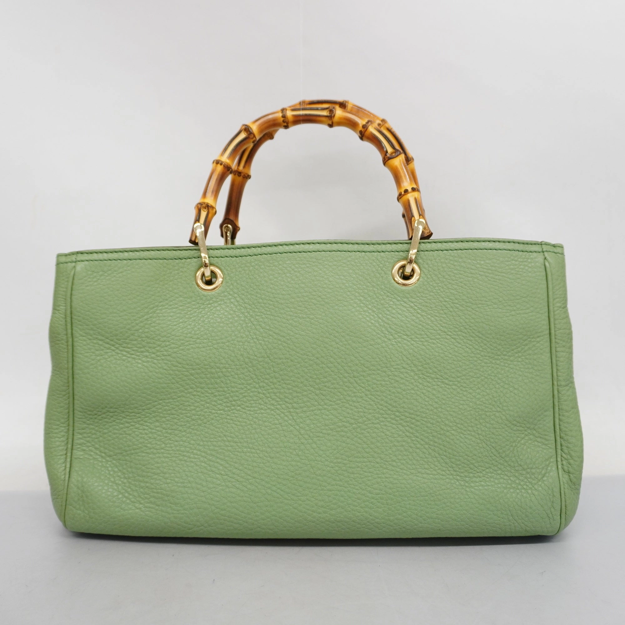 GUCCI  Bamboo 2way Bag 323660 Leather Handbag,Shoulder Bag Light Green