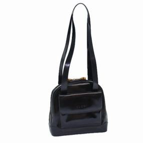 GUCCI Bamboo Backpack Enamel Black Gold 001 1075 1650 0  86335