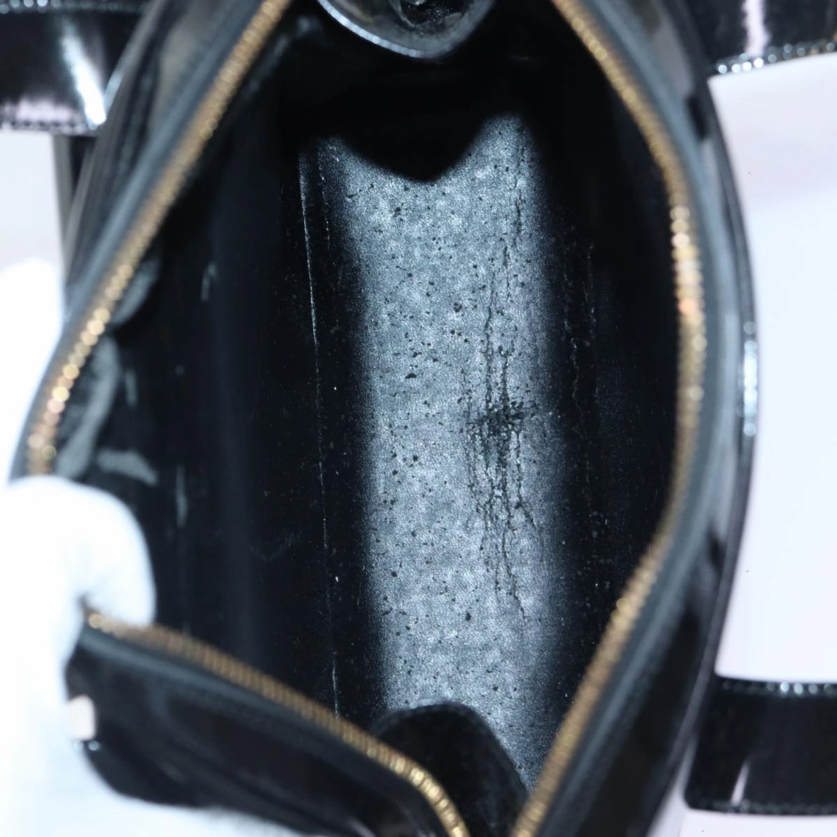 GUCCI Bamboo Backpack Enamel Black Gold 001 1075 1650 0  86335