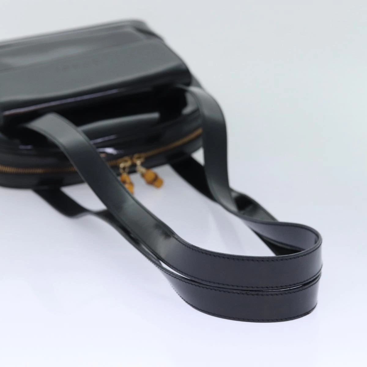 GUCCI Bamboo Backpack Enamel Black Gold 001 1075 1650 0  86335