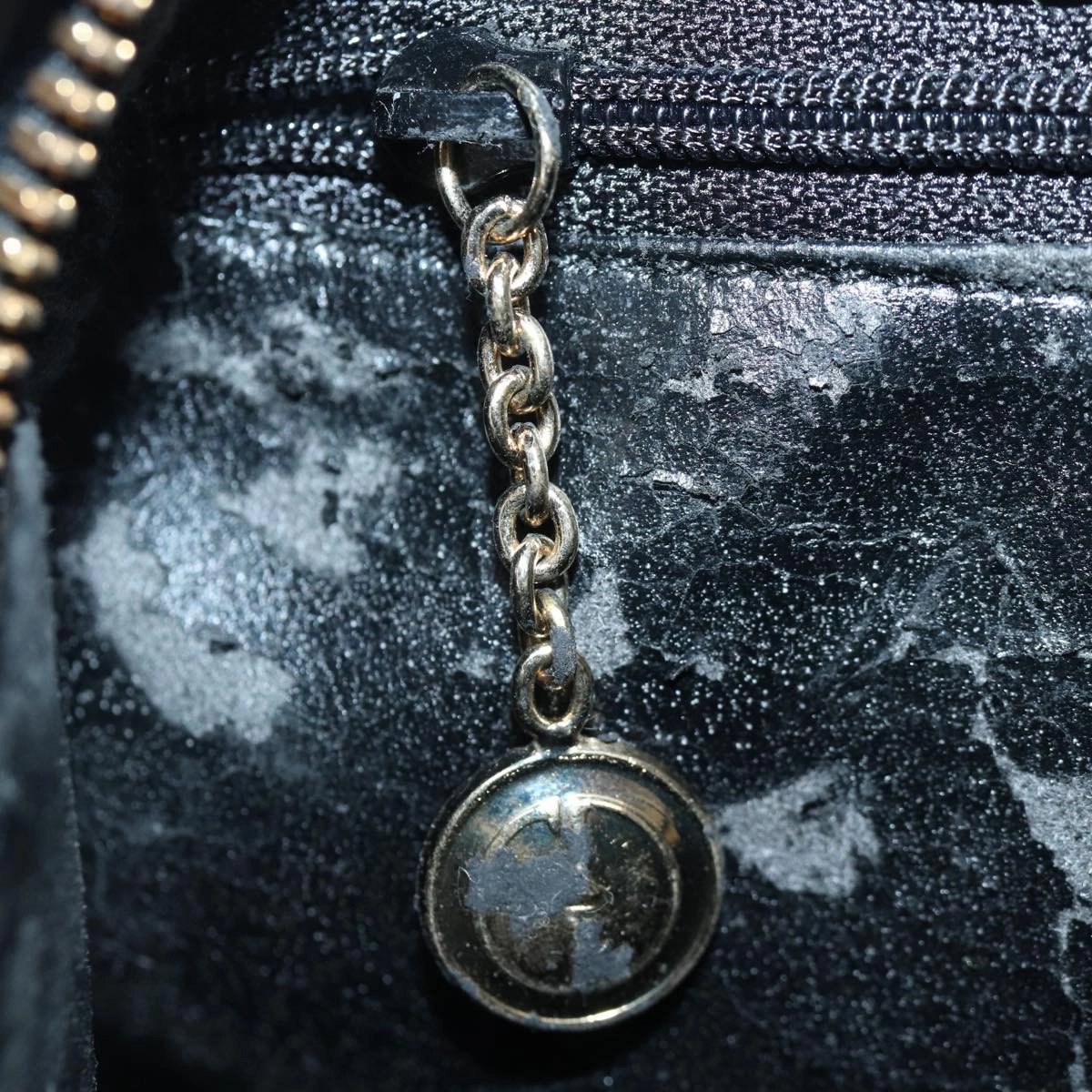 GUCCI Bamboo Backpack Enamel Black Gold 001 1075 1650 0  86335