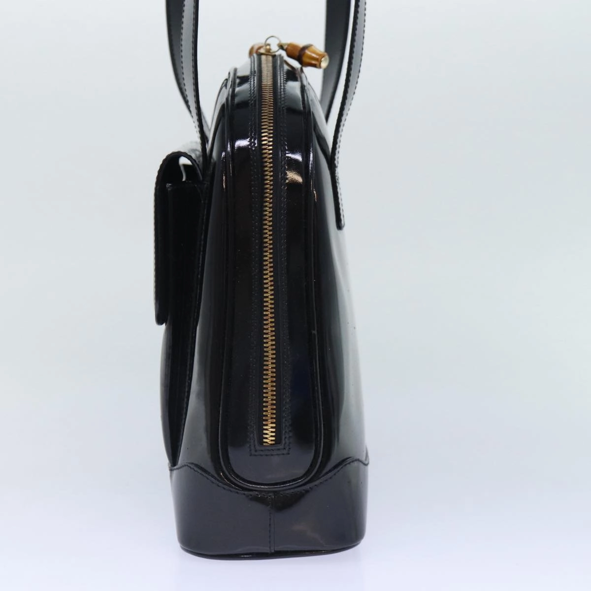GUCCI Bamboo Backpack Enamel Black Gold 001 1075 1650 0  86335