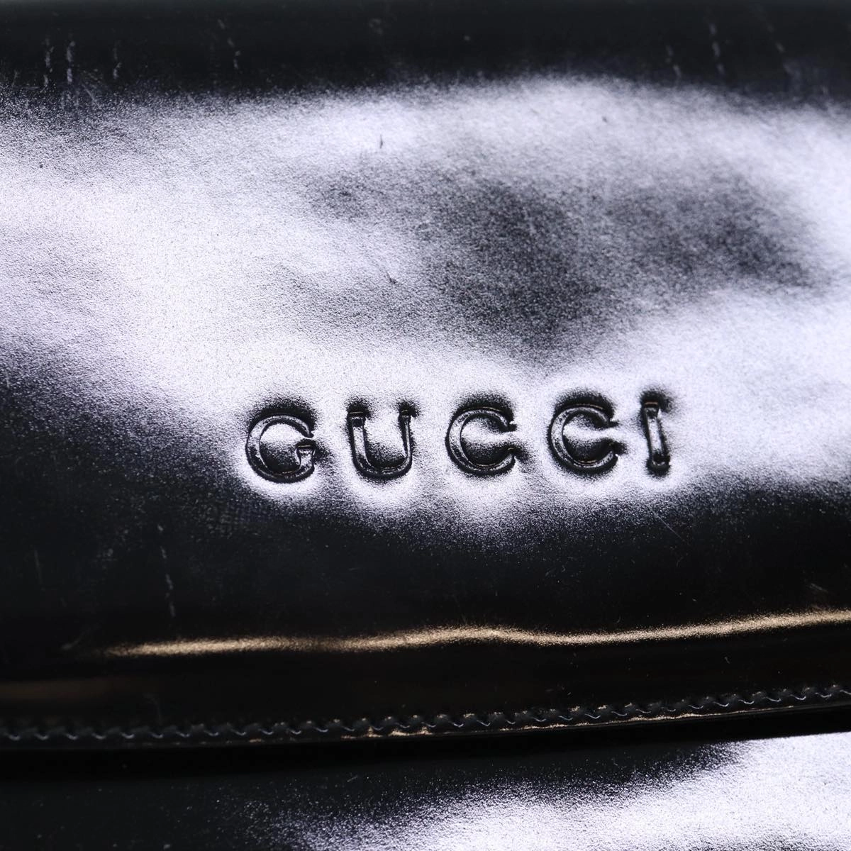 GUCCI Bamboo Backpack Enamel Black Gold 001 1075 1650 0  86335