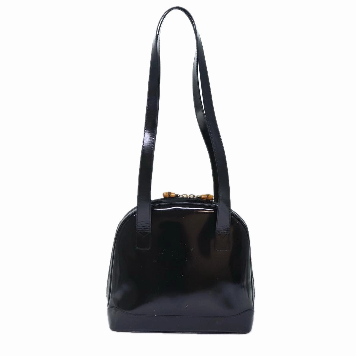 GUCCI Bamboo Backpack Enamel Black Gold 001 1075 1650 0  86335