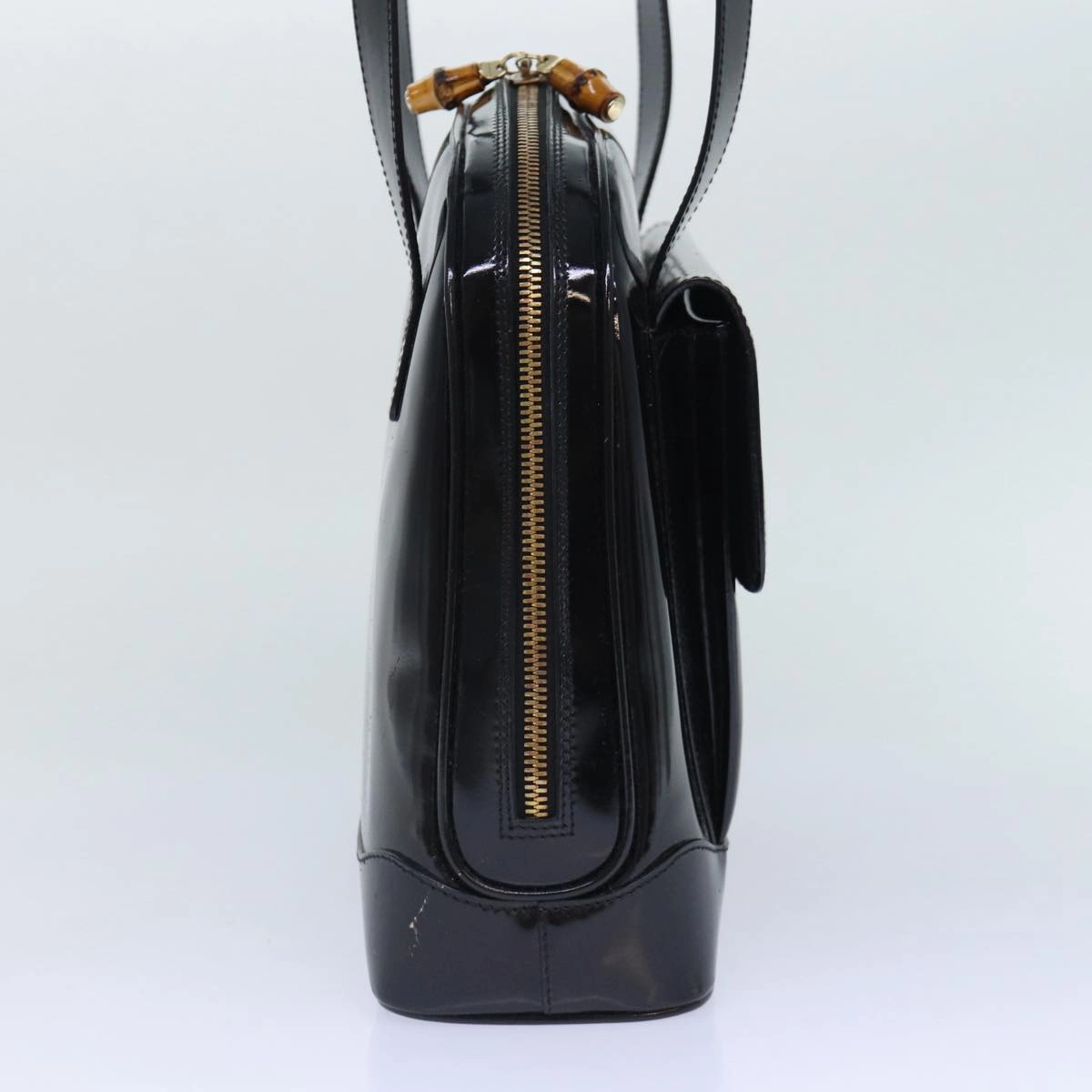 GUCCI Bamboo Backpack Enamel Black Gold 001 1075 1650 0  86335