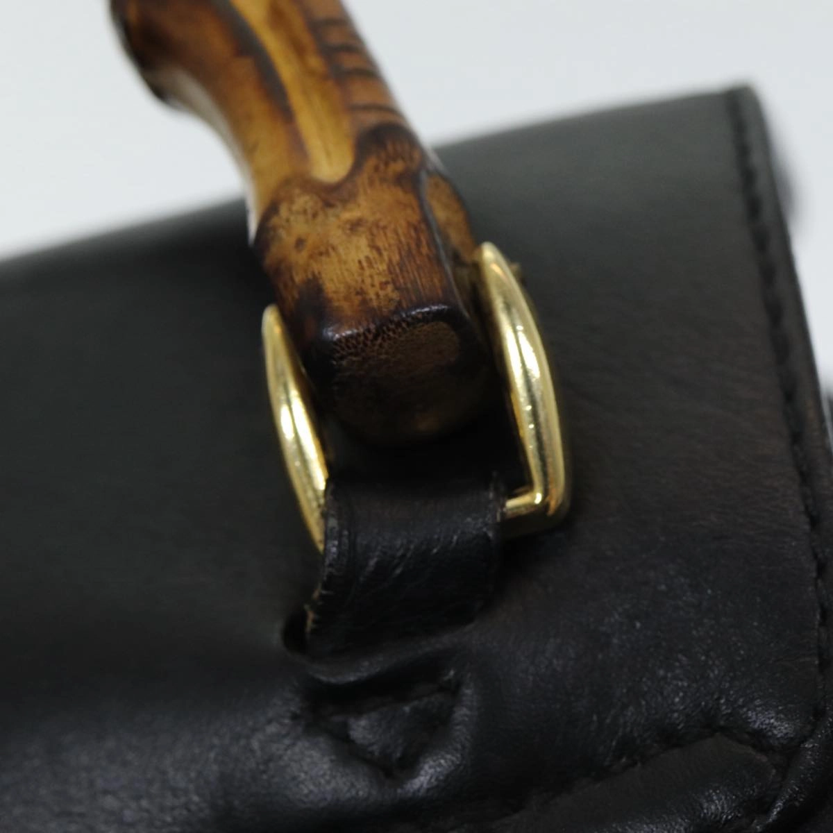 GUCCI Bamboo Backpack Leather Black  am6663