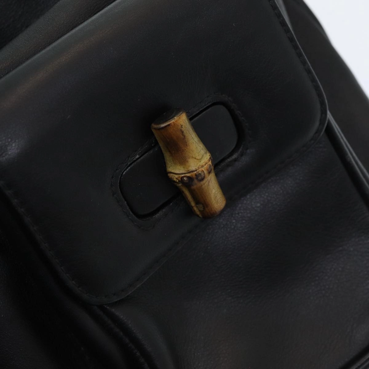 GUCCI Bamboo Backpack Leather Black  am6663