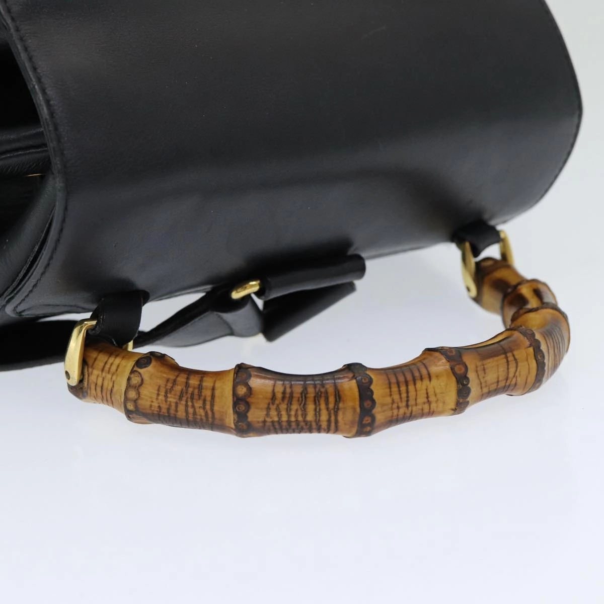 GUCCI Bamboo Backpack Leather Black  am6663