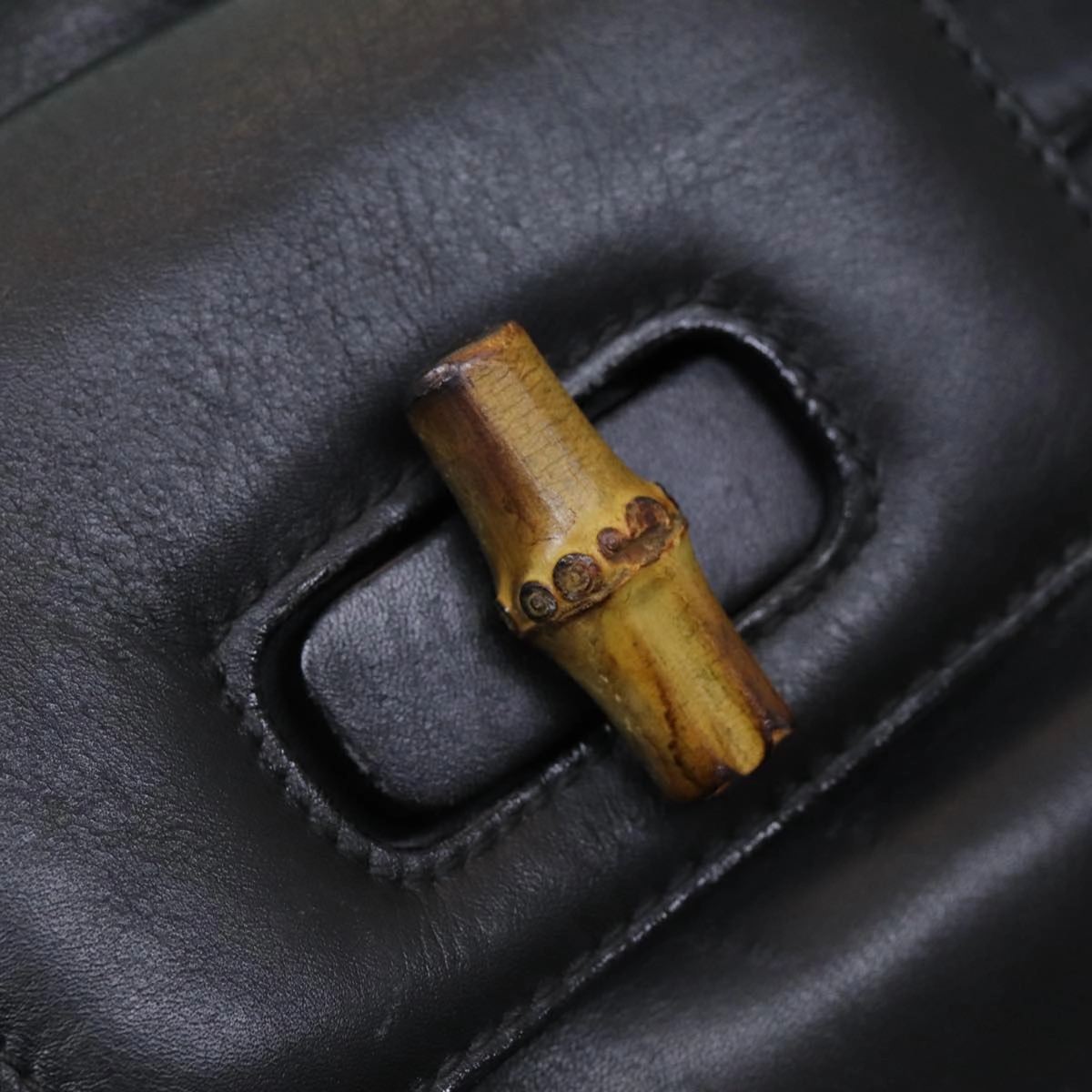 GUCCI Bamboo Backpack Leather Black  am6663