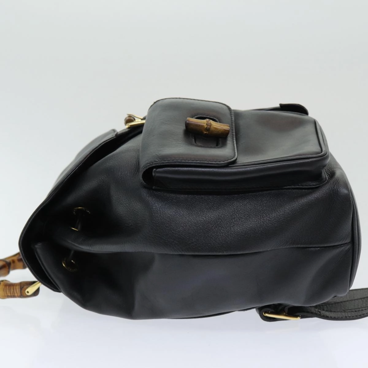 GUCCI Bamboo Backpack Leather Black  am6663